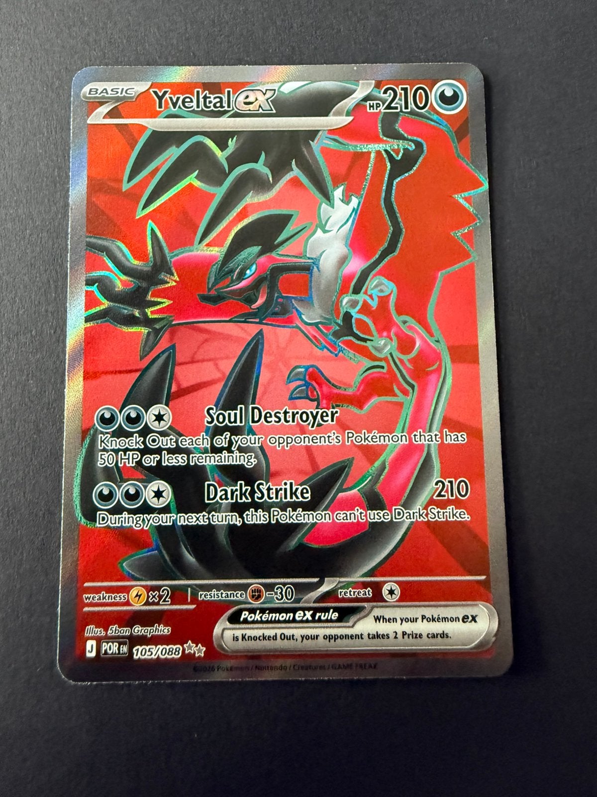 POR 105/088 Yveltal EX, Ophalen of Verzenden, Nieuw, Losse kaart