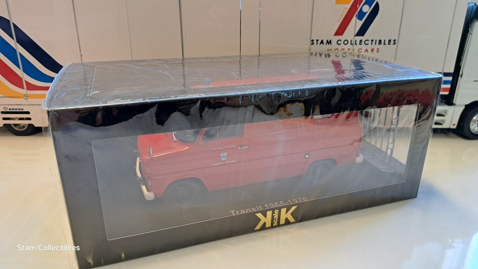 KK Scale Models Ford Transit MK1 Bus Feuerwehr - 1965, Hobby en Vrije tijd, Overige merken, Auto, Ophalen of Verzenden, Zo goed als nieuw