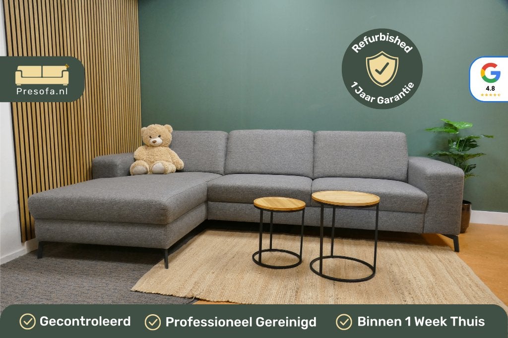 Hoekbank Henders & Hazel Grijs [Refurbished], Huis en Inrichting, Banken | Bankstellen, 250 tot 300 cm, -, -, Hoekbank