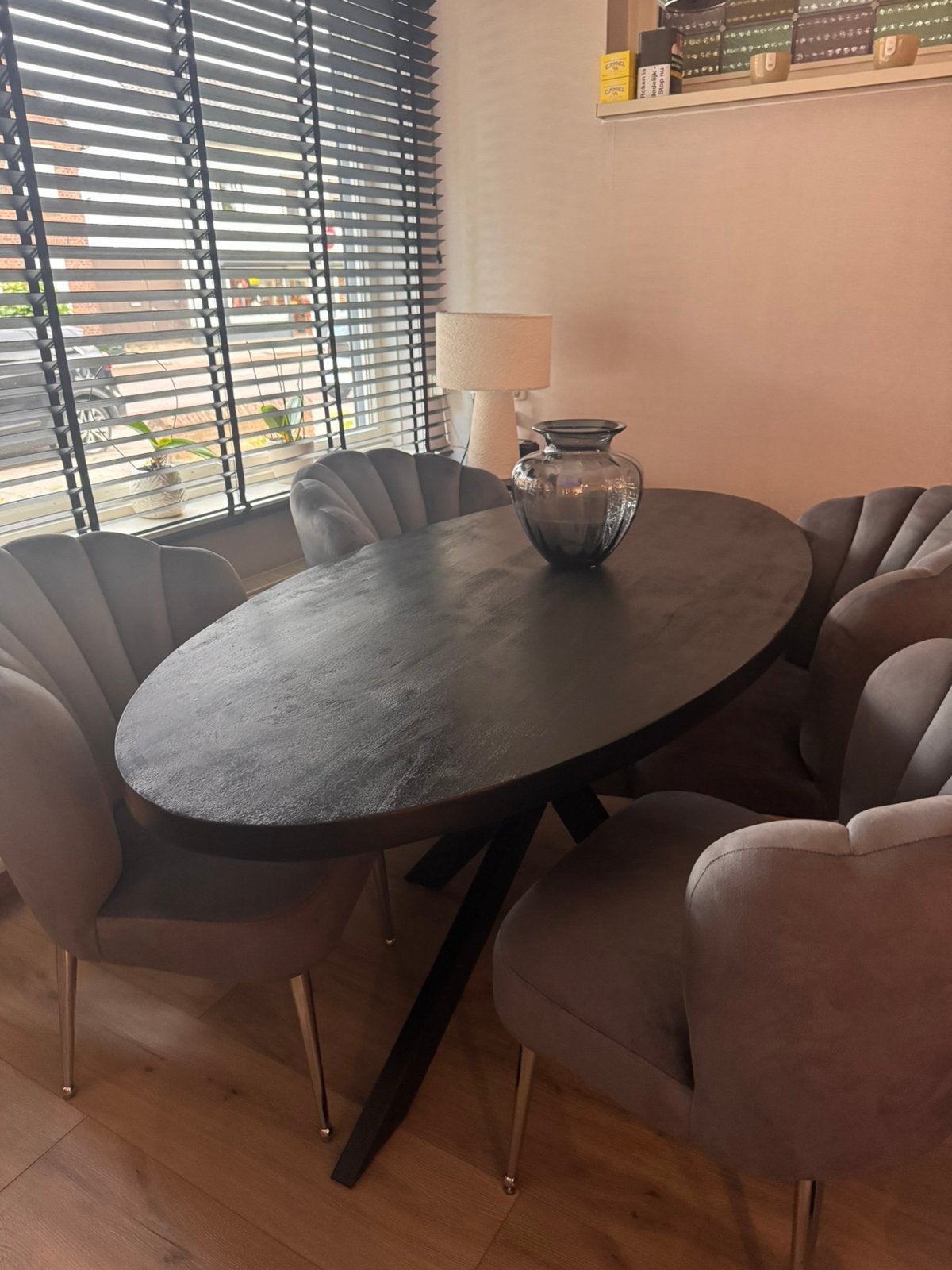 Ovale eettafel mangohout, Zo goed als nieuw, 150 tot 200 cm, Ovaal, 50 tot 100 cm