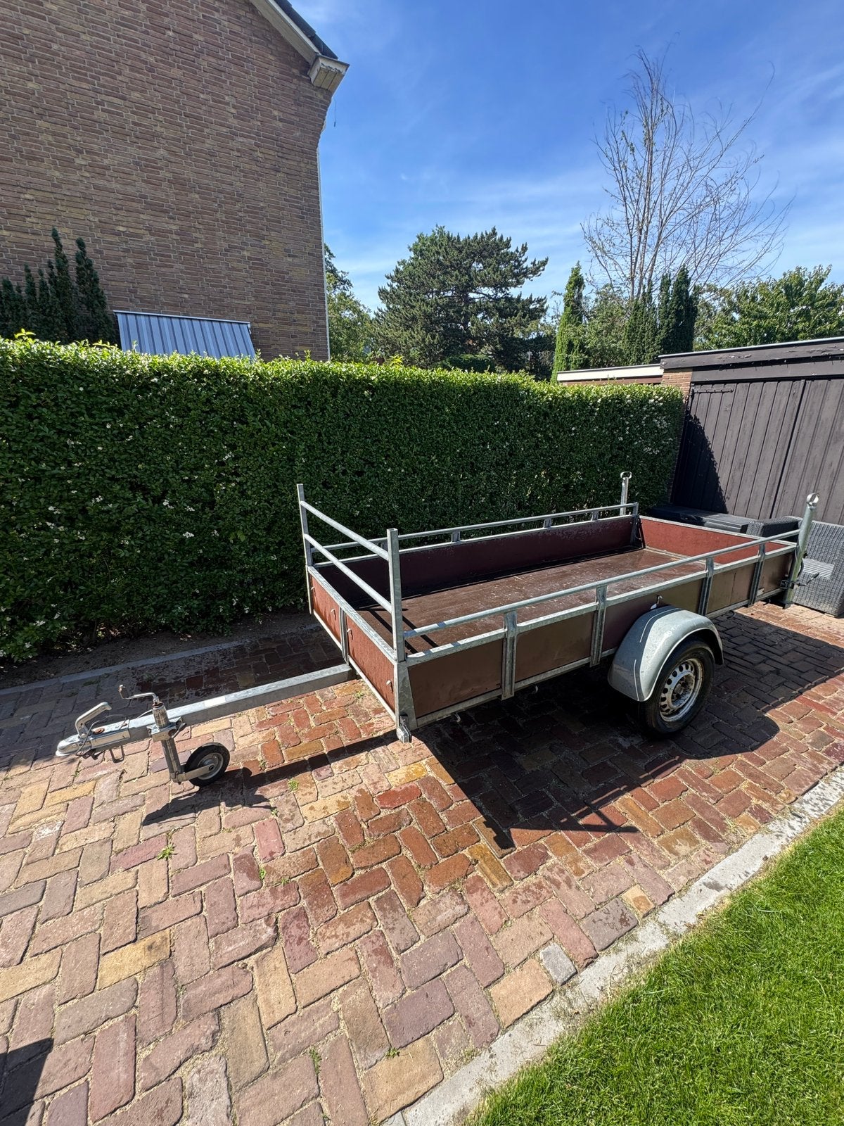 Aanhanger enkelas 300x125 incl. slot, Auto diversen, Aanhangers en Bagagewagens, Ophalen, Gebruikt