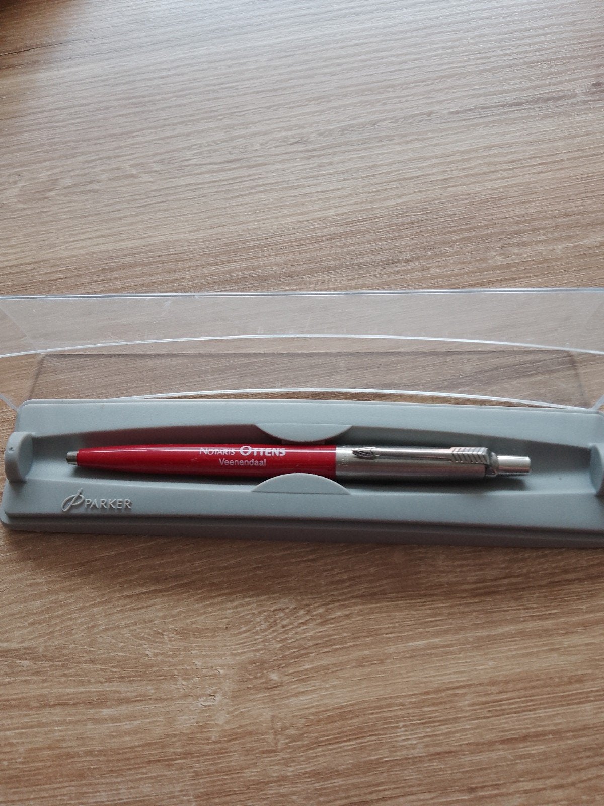 Parker pen van notaris Ottens in Veenendaal, Gebruikt, Ophalen of Verzenden, Met reclame, Parker