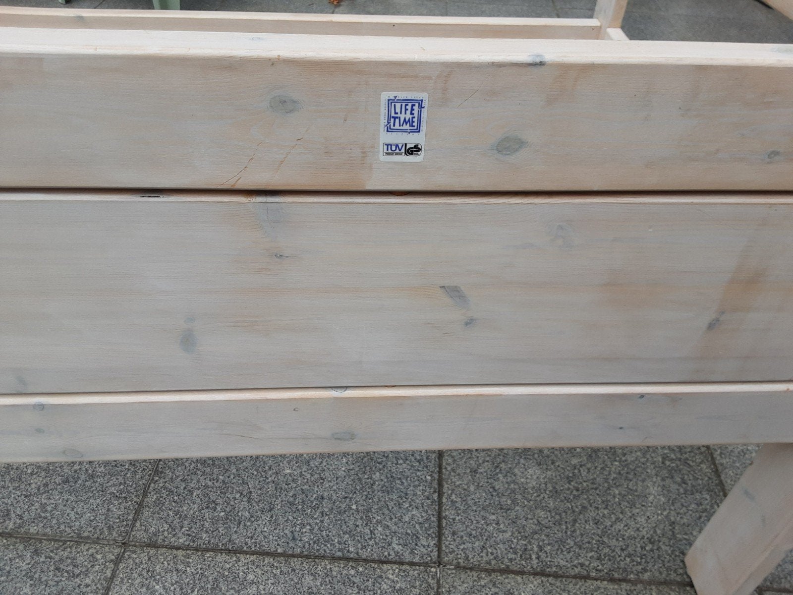 Bedombouw 90x200 - Lifetime - Wit gebeitst hout, Huis en Inrichting, Slaapkamer | Bedden, Ophalen, 90 cm, Eenpersoons, Wit