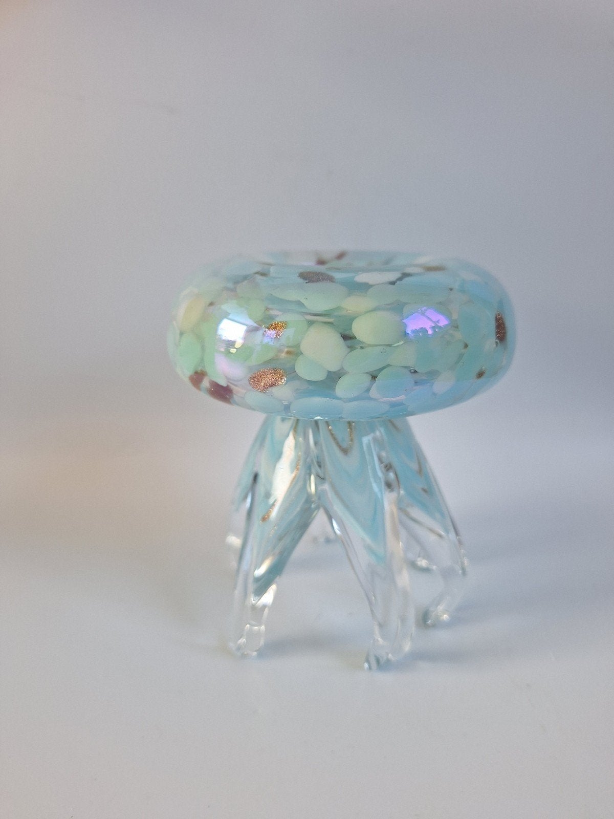 Prachtige theelicht houder in vorm van kwal van murano glas, Ophalen of Verzenden