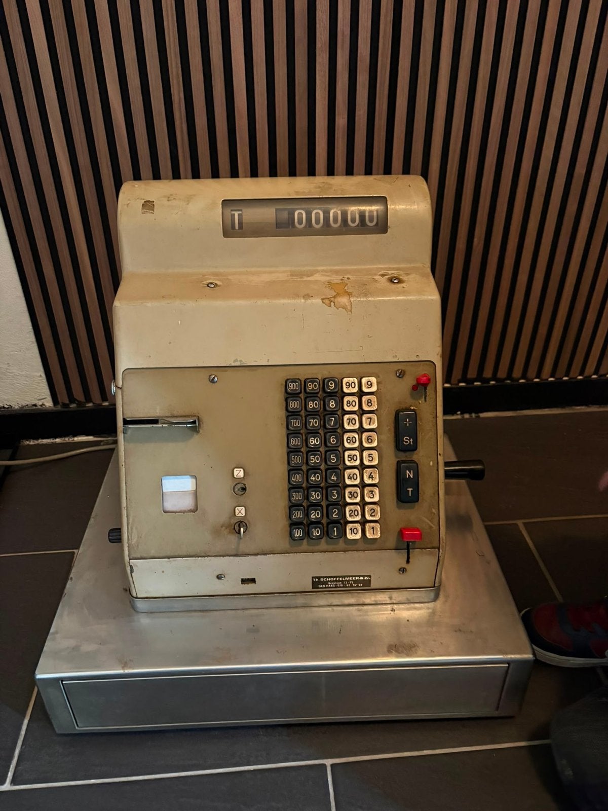 Vintage Kassa Th. SCHOFFELMEER & Zn. Den Haag, Ophalen of Verzenden