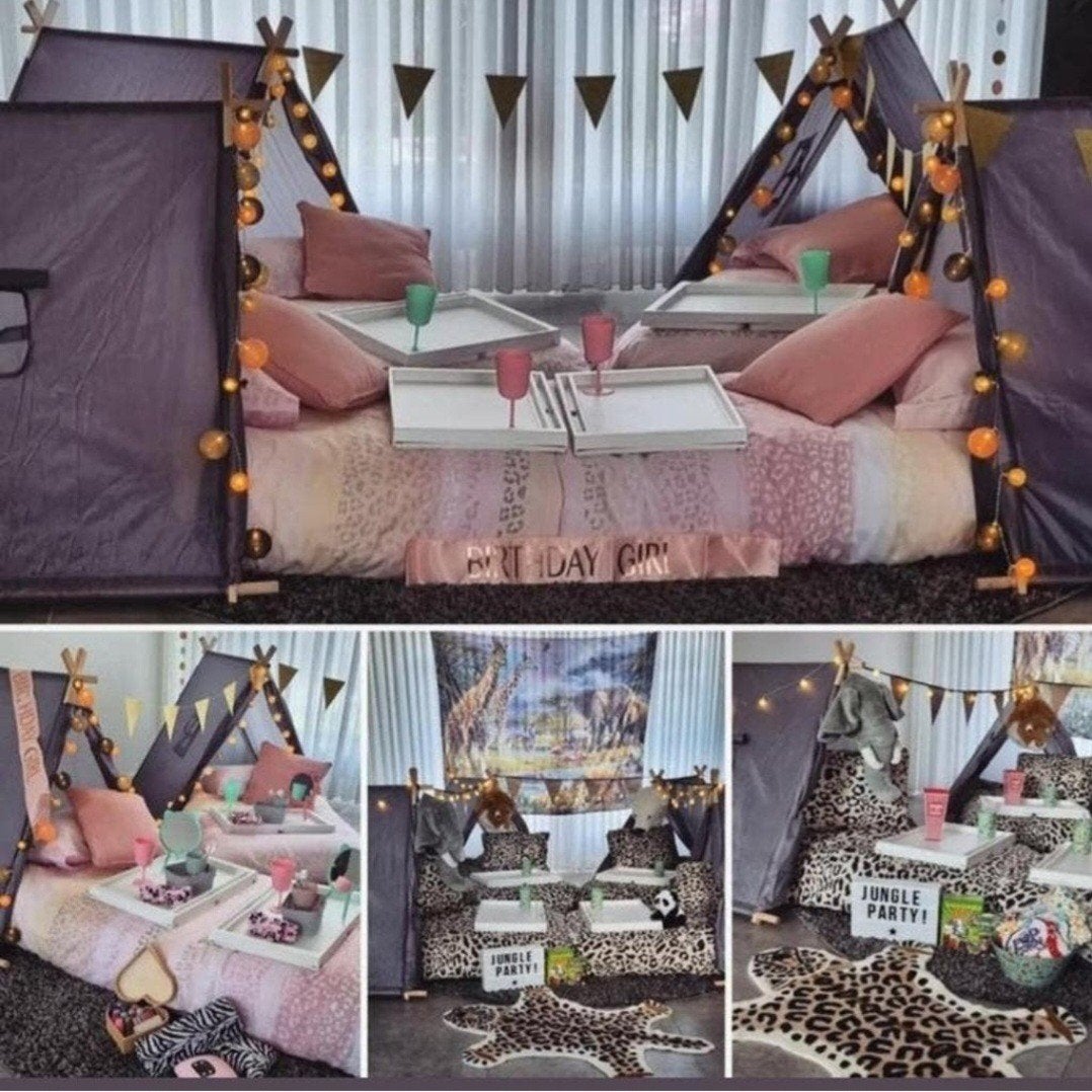 Te koop! Safari tenten voor kinderfeestjes - Diverse thema's, Ophalen of Verzenden, Gebruikt, Versiering, Verjaardag