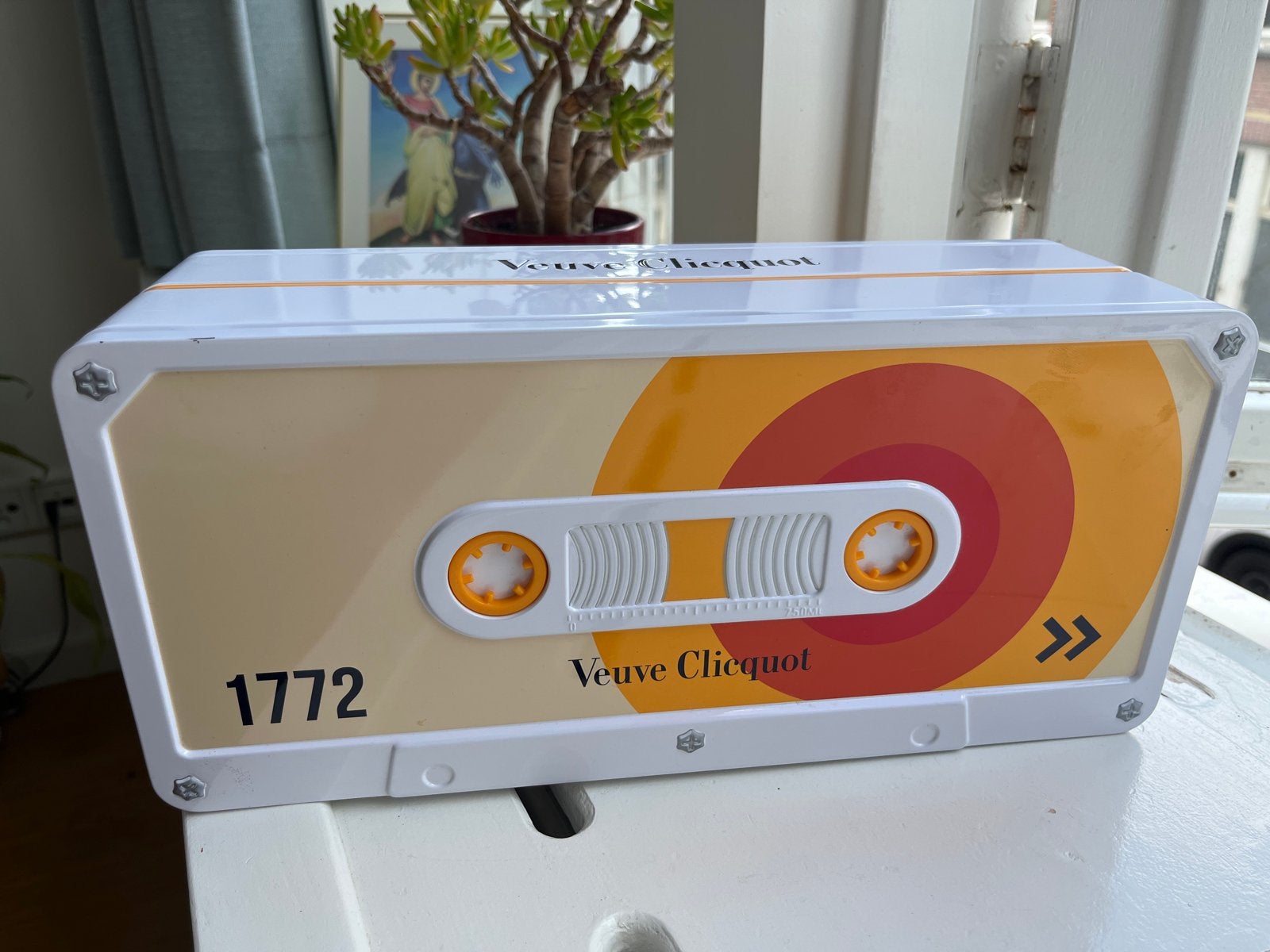 Veuve Clicquot flessenhouder “Cassette” - ophalen Utrecht, Vintage, Gebruikt, Ophalen of Verzenden, Metaal