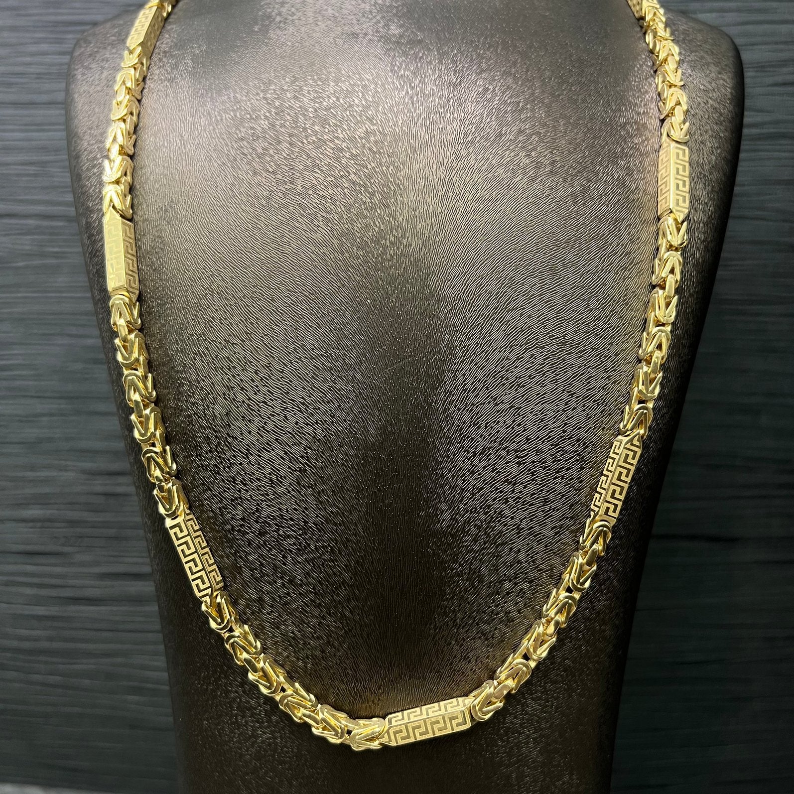 14k gouden koningsketting prachtig schakel versace, Ophalen of Verzenden, Nieuw, Goud