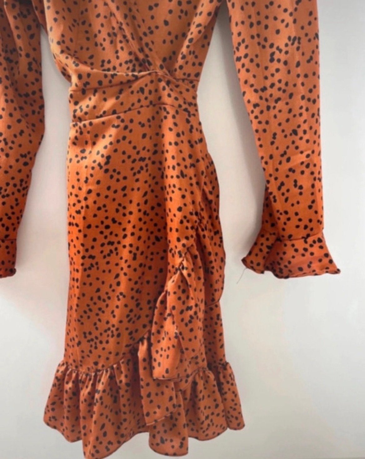 By Clara Paris Oranje Jurk met Zwarte Stippen, Oranje, Ophalen of Verzenden, Zo goed als nieuw, Maat 36 (S)