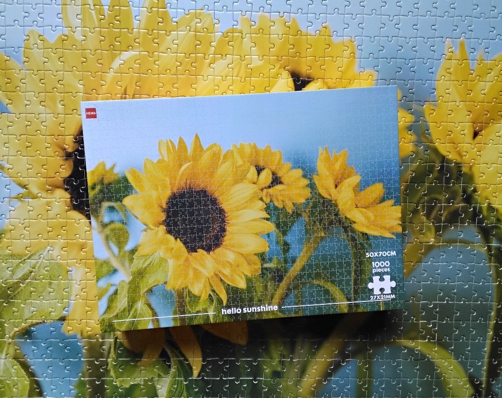 Hema puzzel 'hello sunshine', Ophalen, 500 t/m 1500 stukjes, Zo goed als nieuw, Legpuzzel