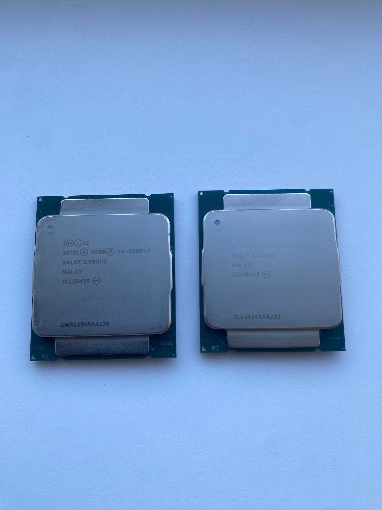 Pair of 12-core Intel Xeon Processor CPU E5-2680 v3, Gebruikt, Intel Xeon, LGA 2011-v3, 12-core