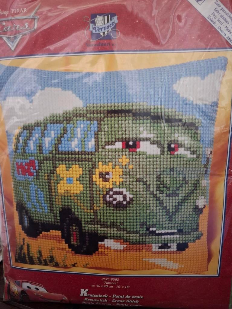 Kussen fillmore-cars, Ophalen of Verzenden, Nieuw, Borduurpakket