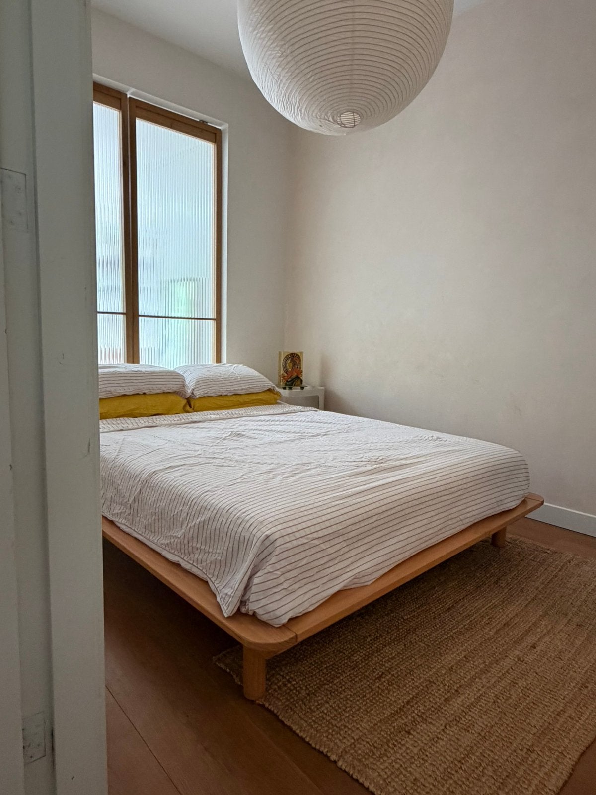 Wooden bed frame Made Kane Natural Pine, Huis en Inrichting, Slaapkamer | Bedden, Ophalen, Bruin, Tweepersoons, 140 cm
