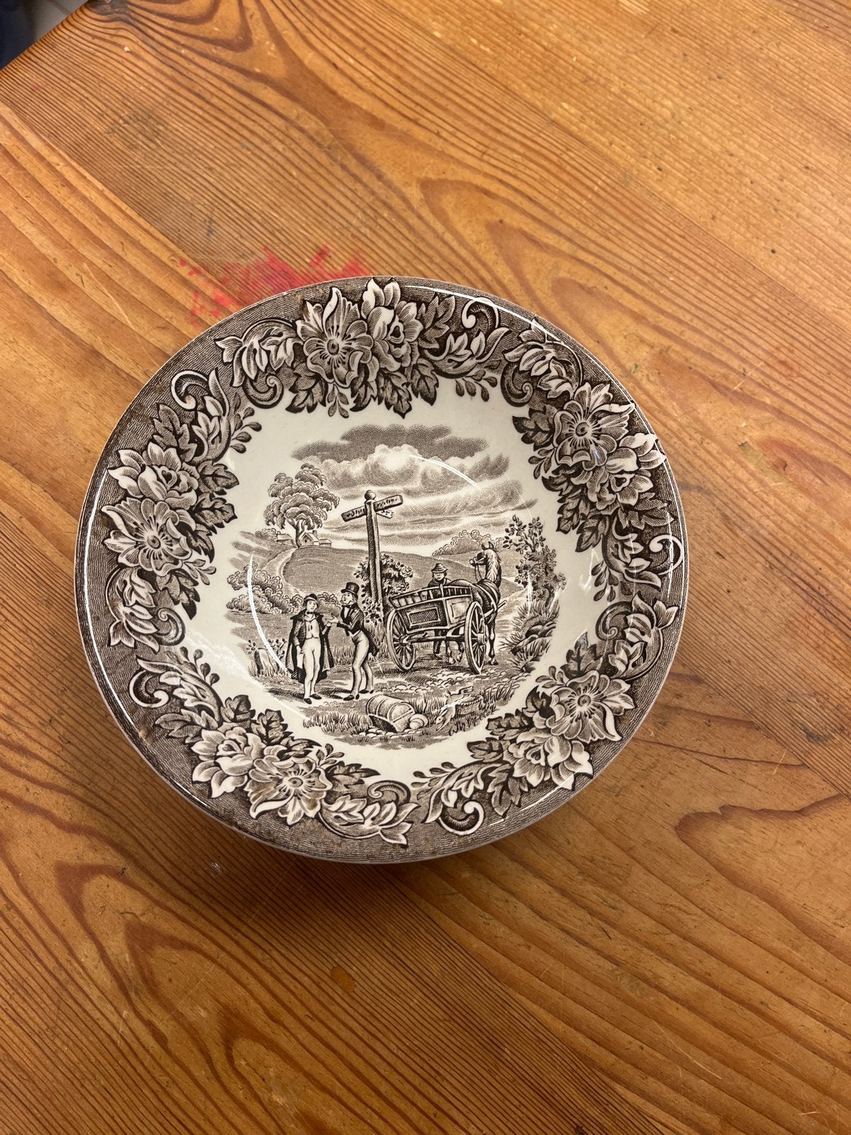 Antieke Staffordshire Ironstone Kom - Handgegraveerd, Ophalen of Verzenden