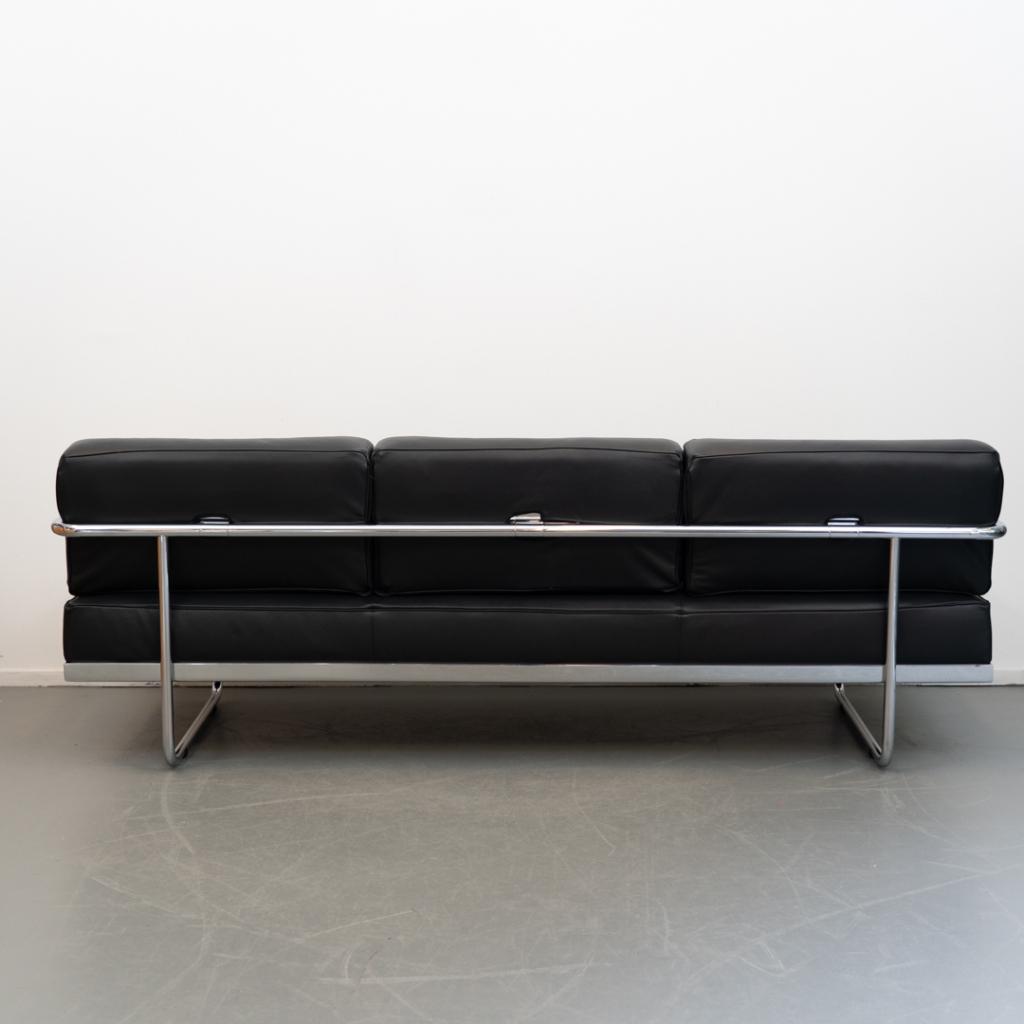 1x Cassina Le Corbusier LC5 driezits bank 200 cm Zwart, Niet ingevuld, Niet ingevuld, Leer, Zo goed als nieuw