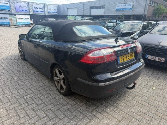 Saab 9-3 2.0 T Cabrio 2003 Zwart, Auto's, Voorwielaandrijving, 1998 cc, 4 cilinders, Cabriolet