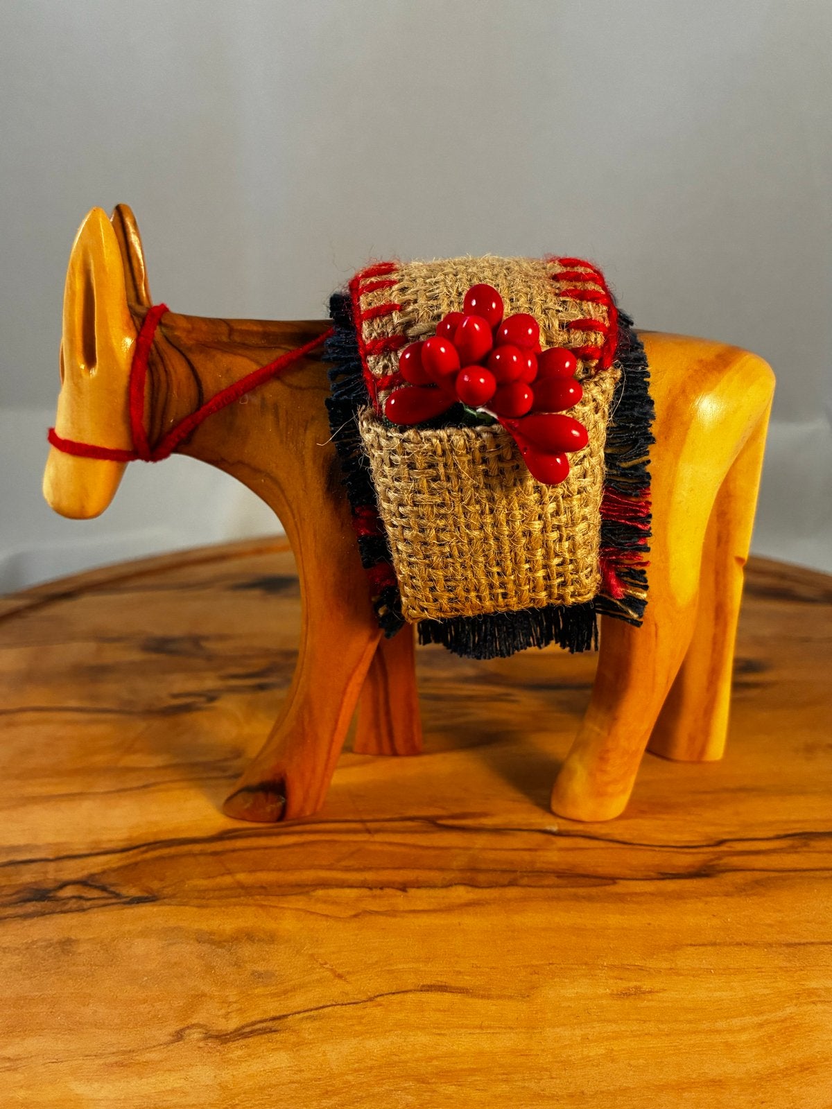 Houten Ezel Beeldje met Bessen Decoratie, Verzamelen, Ophalen, Zo goed als nieuw, Dier