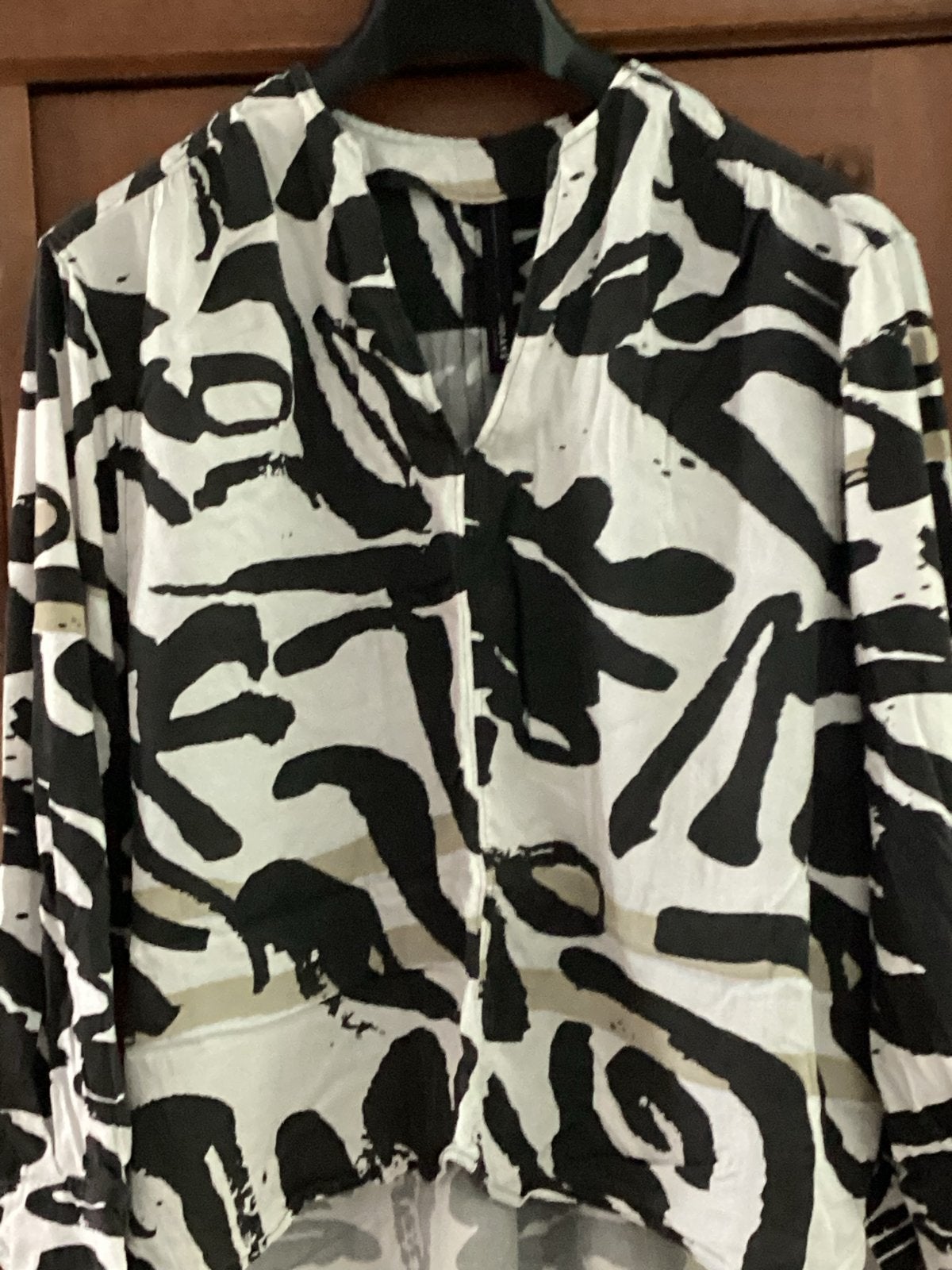 10DAYS Amsterdam Blouse Zwart/Wit Print Maat 36, Ophalen of Verzenden, Gedragen, Maat 36 (S), Overige kleuren