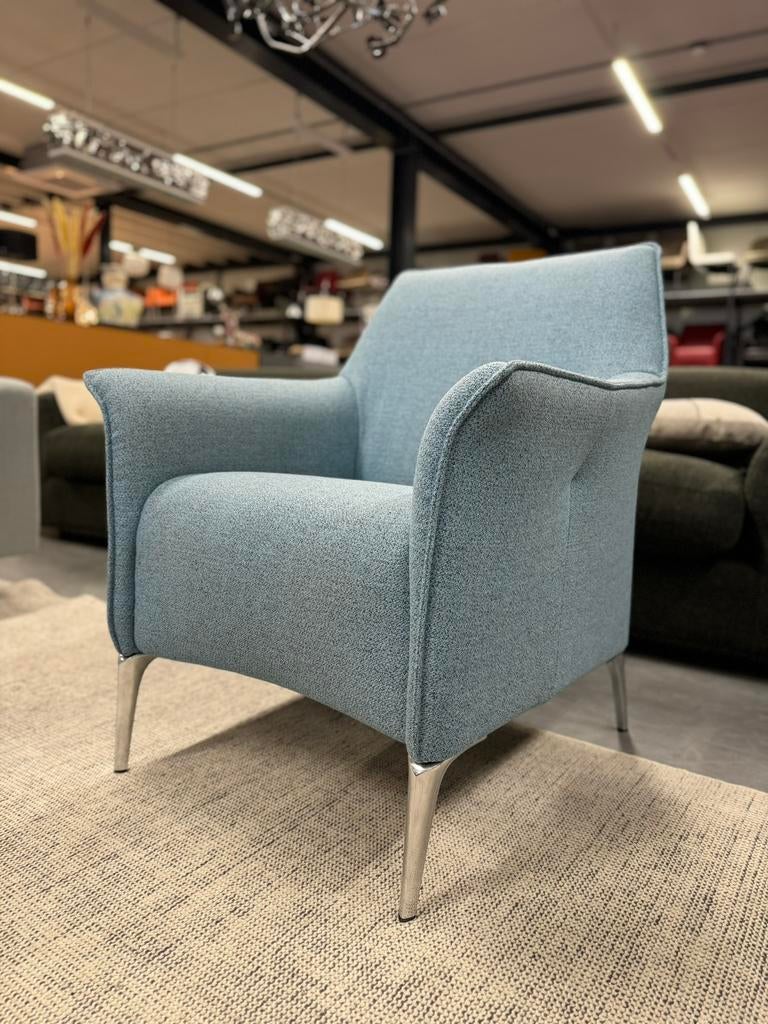 Nieuw Leolux Mayuro Fauteuil Blauw stof Design stoel