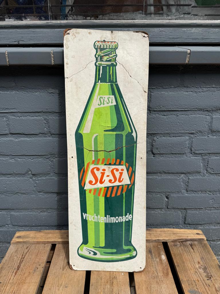 Vintage Si-Si Vruchtenlimonade Reclamebord, Reclamebord, Gebruikt, ., Ophalen of Verzenden