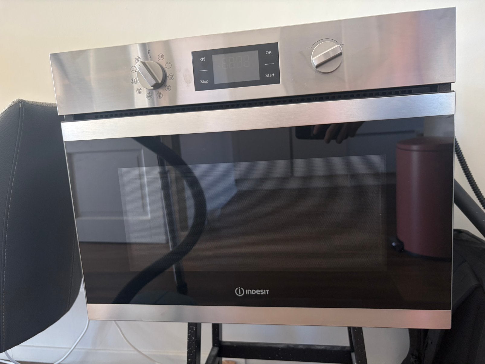 Indesit MWI 3400 IX COMBIOVEN, Ophalen, Gebruikt, Minder dan 45 cm, Indesit
