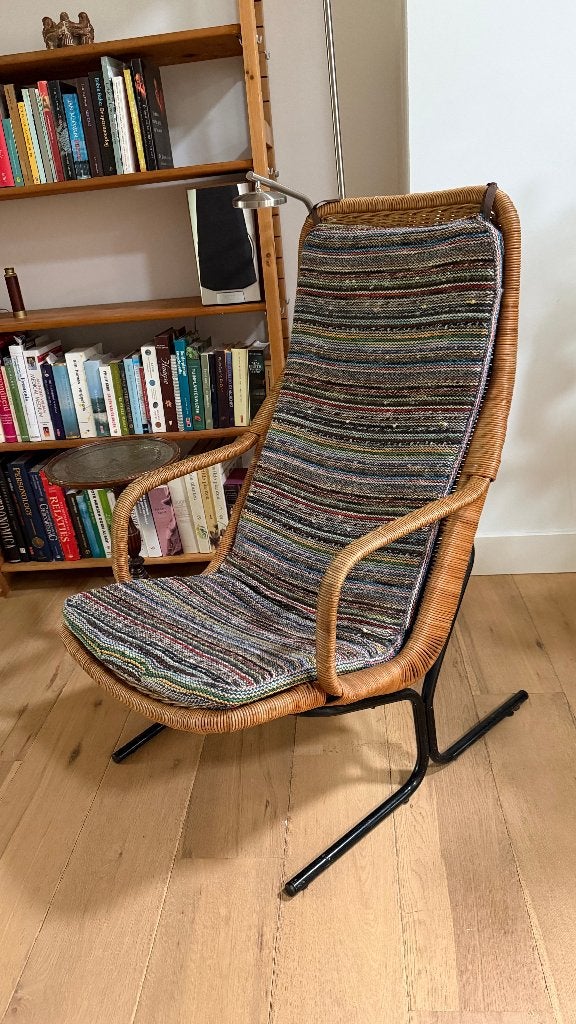 weggeefprijs Vintage rotan fauteuil jaren ’60 - goede staat, Huis en Inrichting, Ophalen, Gebruikt, Vintage (origineel jaren 60!)