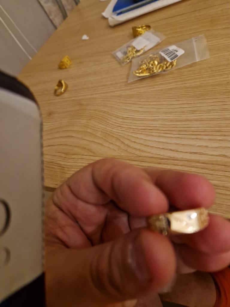 Georgische Gouden Herenring met 0,07ct Diamant - Maat 10, Gebruikt, 20 of groter, Heer, Ophalen of Verzenden