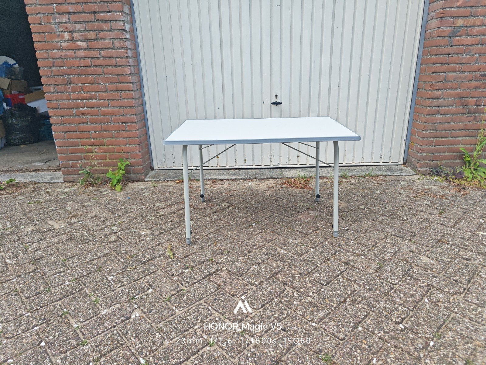Handige opvouwbare campingtafel - Wit, Huis en Inrichting, Ophalen, Gebruikt, 50 tot 100 cm, 50 tot 100 cm