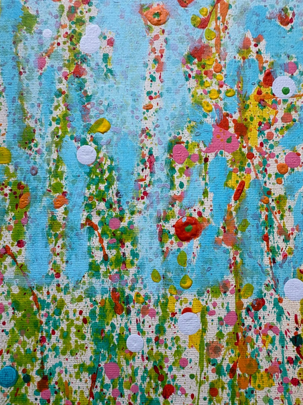 Kleurrijk Abstract Schilderij - Acryl op Doek 50x50 cm, Ophalen of Verzenden
