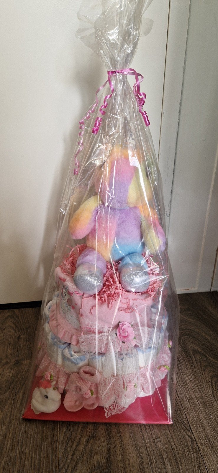Roze luiertaart met knuffel - Ideaal kraamcadeau, Ophalen, Nieuw, Kraamcadeau