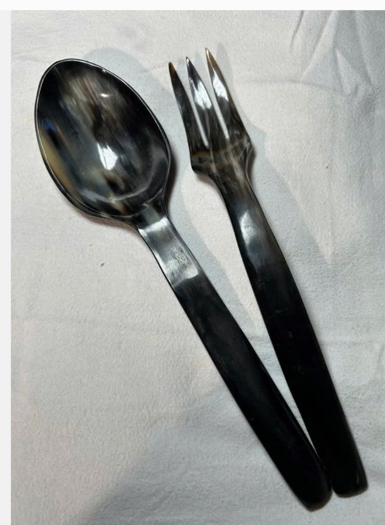 Mooie Buffelhoorn bestek set, 28 cm, Ophalen of Verzenden