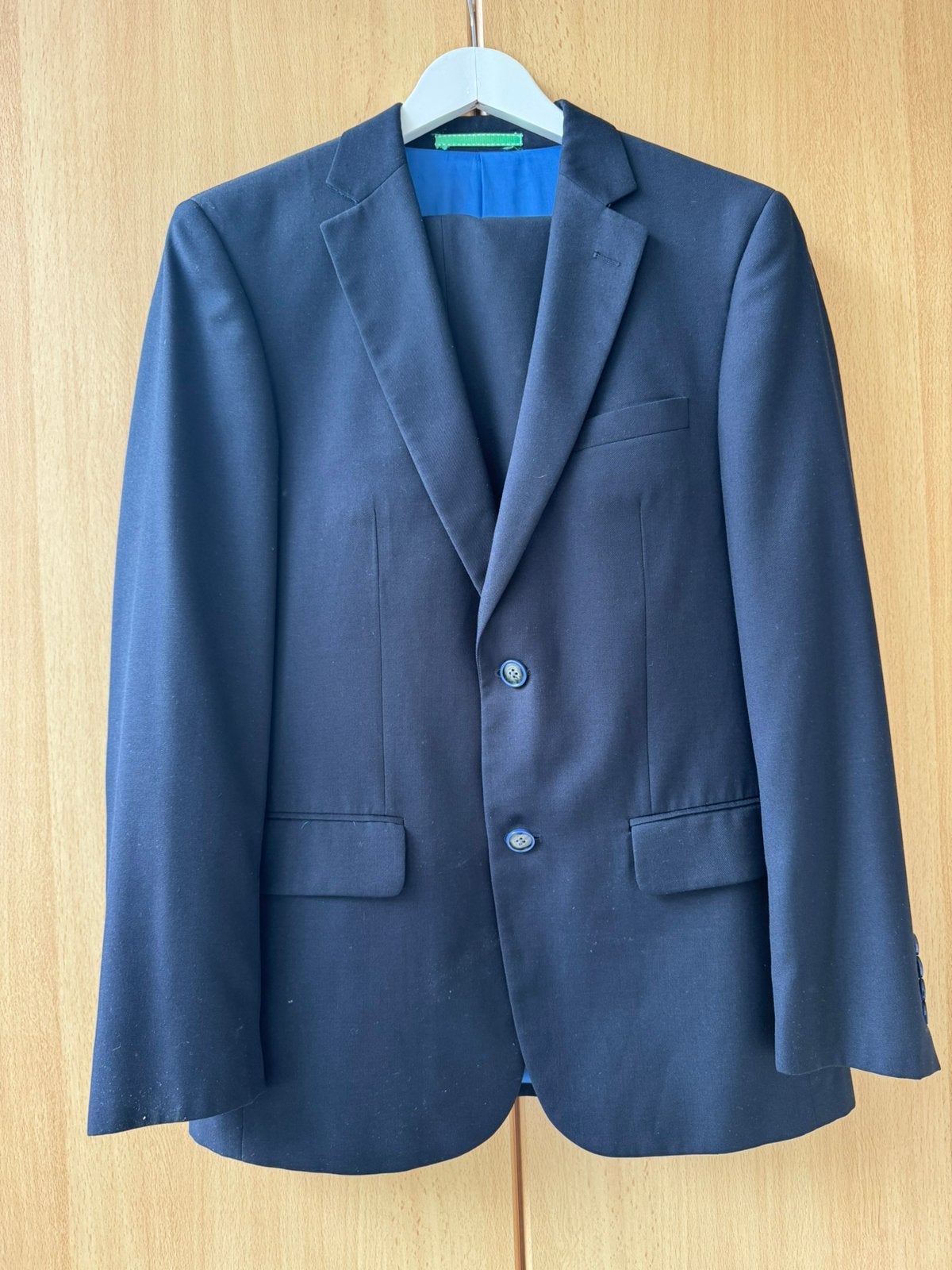 2-delig pak 46, Ophalen of Verzenden, Gedragen, Maat 46 (S) of kleiner, Blauw