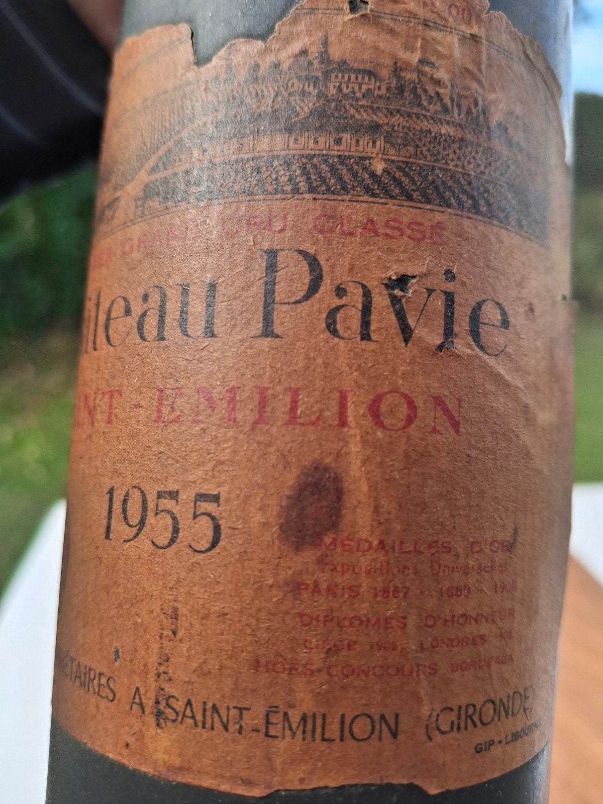 Château Pavie Saint-Émilion 1955 - Vintage Rode Wijn, Verzamelen, Ophalen, Frankrijk, Rode wijn