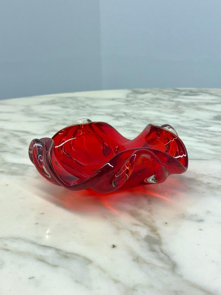Rode vintage Murano schaal Asbak Sommerso Techniek, Antiek en Kunst, Antiek | Glas en Kristal, Ophalen of Verzenden