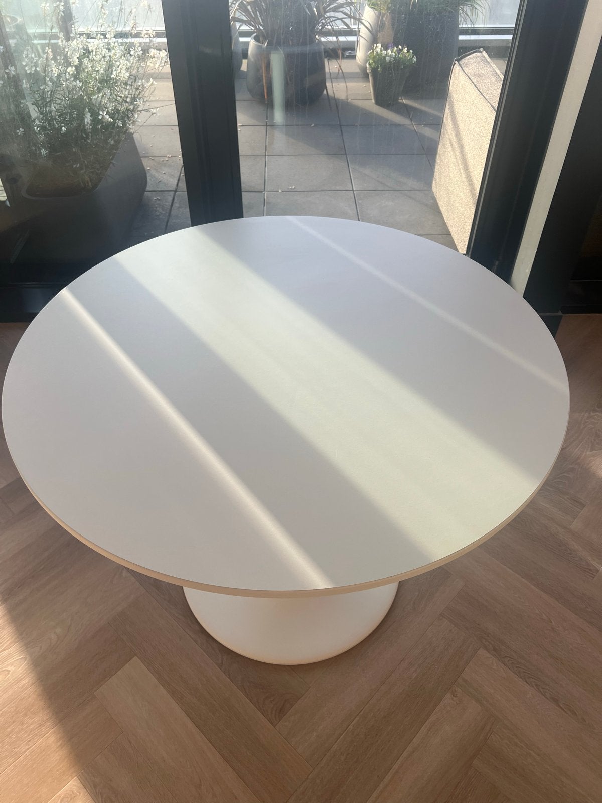 IKEA Docksta ronde tafel 103 cm, Kunststof, Gebruikt, 100 tot 150 cm, Rond