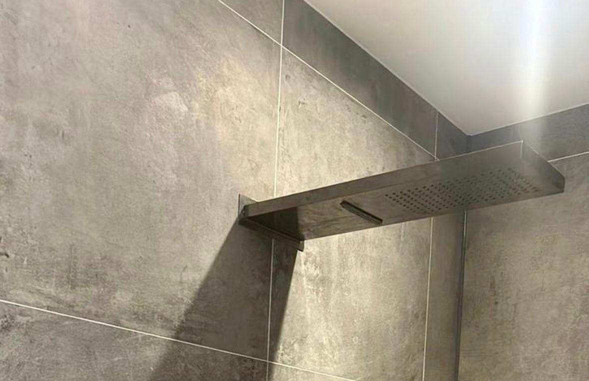 Hotbath Luxe Inbouw Regendouche Gunmetal/Messing Waterval, Ophalen of Verzenden, Gebruikt, Douche