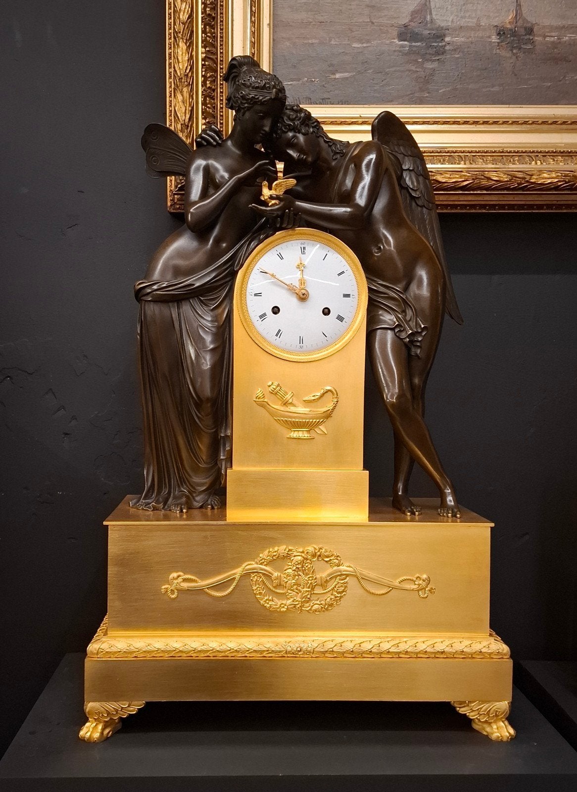 antieke bronzen empire pendule, Antiek en Kunst, Ophalen