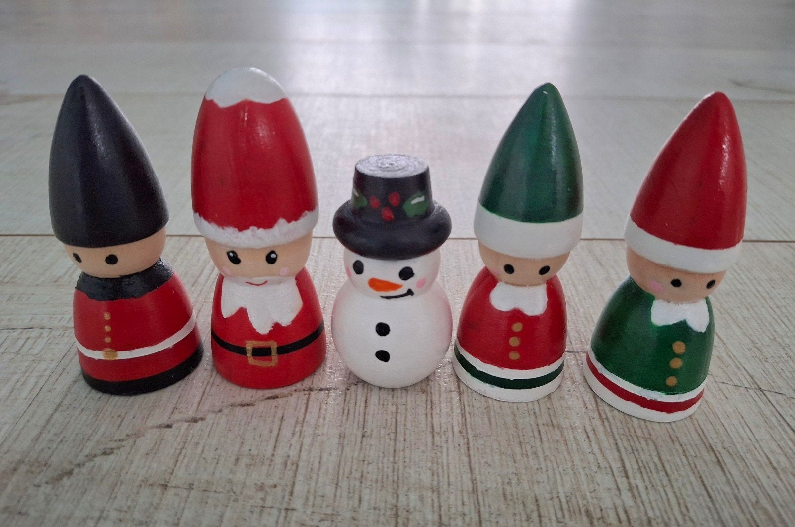 5 houten pegdolls kerst thema, Ophalen of Verzenden, Nieuw