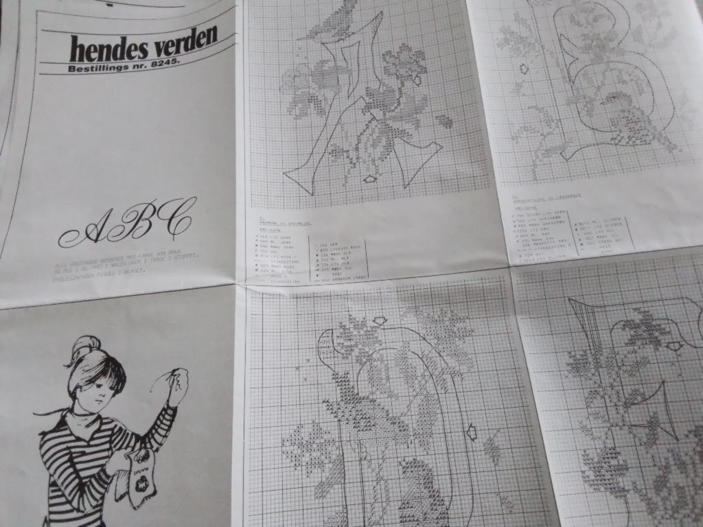 Borduurpatroon van abc, met vogels en bloemen, haar wereld,, Ophalen of Verzenden, Zo goed als nieuw, Handborduren, Patroon