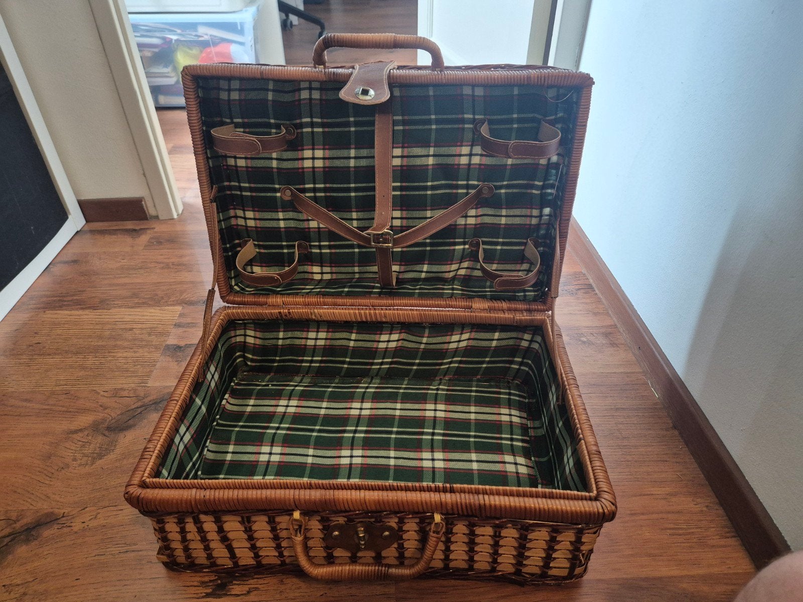 rieten kampeer picknick camping koffer, Ophalen