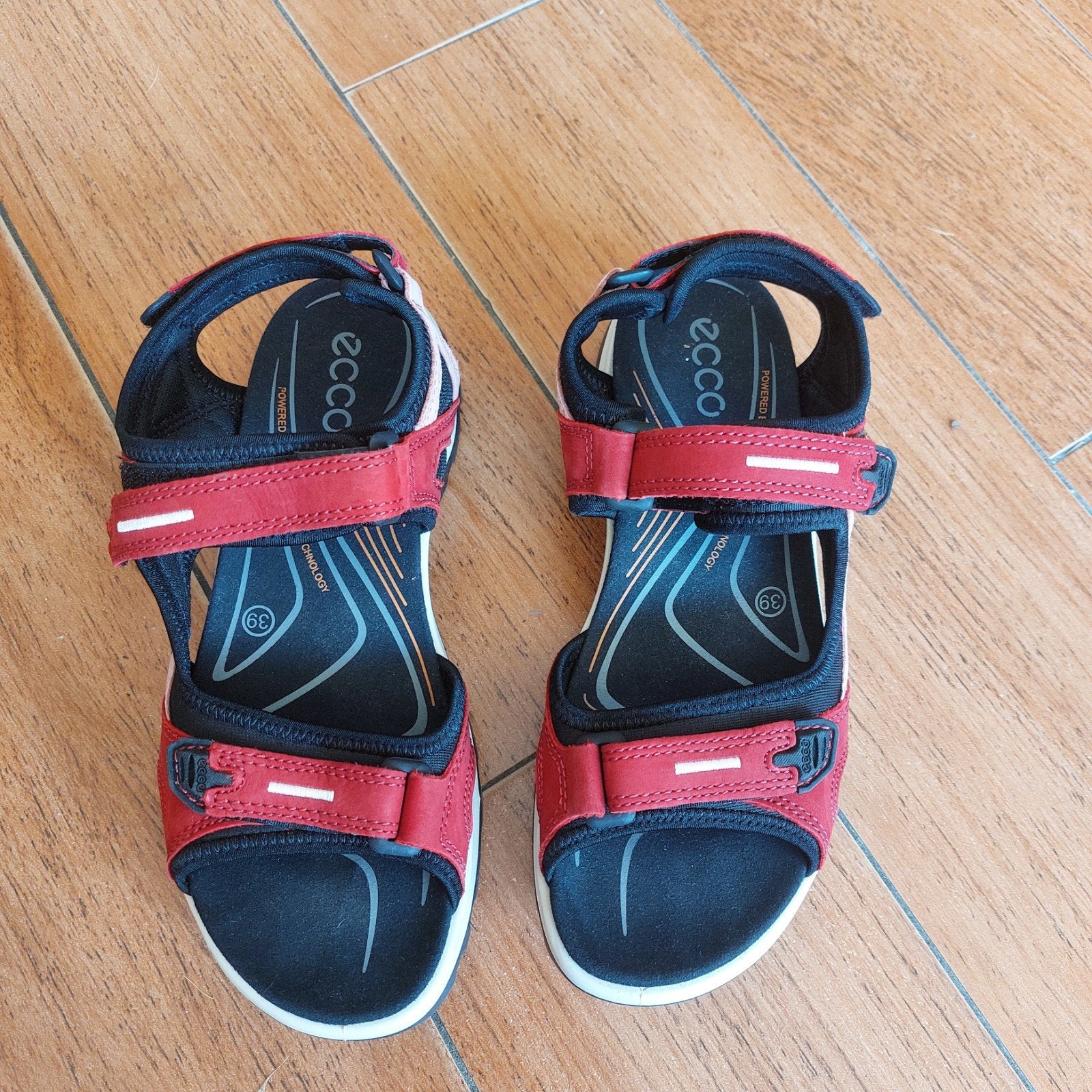 rode sandalen, Ecco, maat 39, Ophalen, Ecco, Sandalen of Muiltjes, Zo goed als nieuw