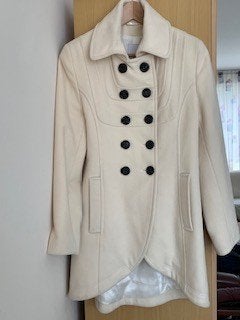 Damesjas winterjas 34 designer Erich Fend 70%wol 10%kasjmier, Wit, Zo goed als nieuw, Maat 34 (XS) of kleiner, Erich Fend