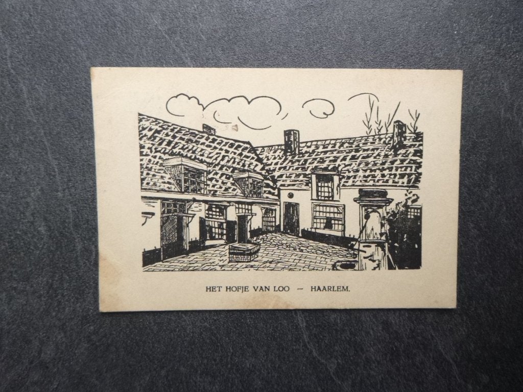 Haarlem, het Hofje van Loo  kunst 1946, Verzenden, 1940 tot 1960, Gelopen, Noord-Holland