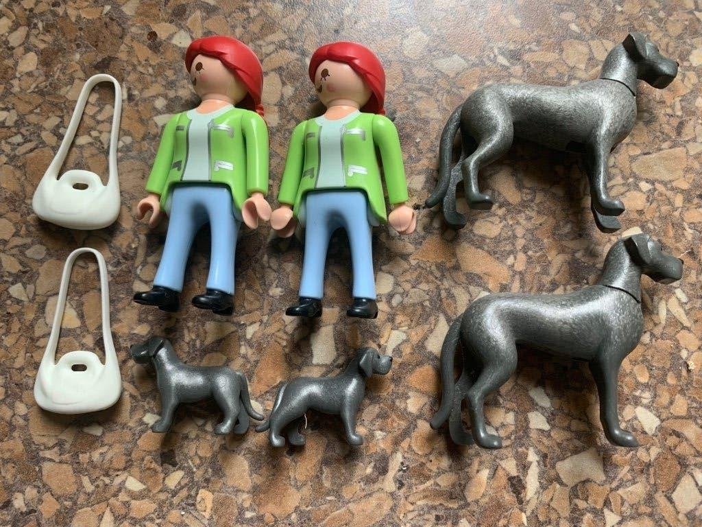 Playmobil Duitse dog met Puppies (2x), Gebruikt, Complete set, Ophalen of Verzenden, City life