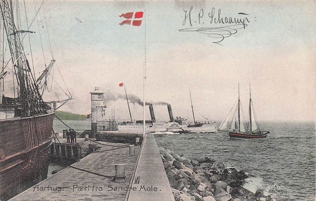 702-472-029 Aarhus Parti Fra Sondre Mole, Verzenden, Voor 1920, Overig Europa