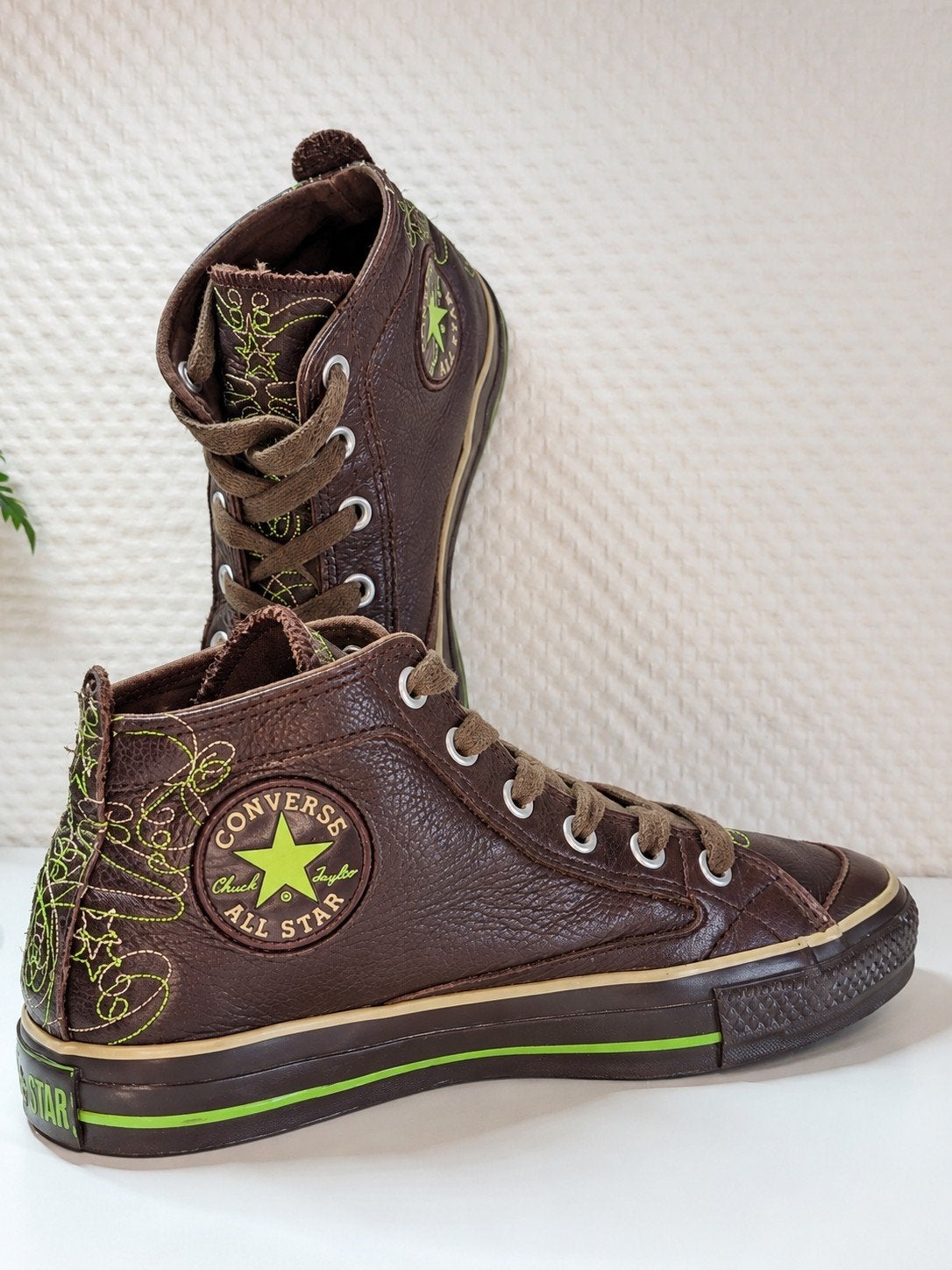 Converse Chuck Taylor All Star Leren Sneakers - Bruin, Bruin, Instappers, Ophalen of Verzenden, Converse All Stars