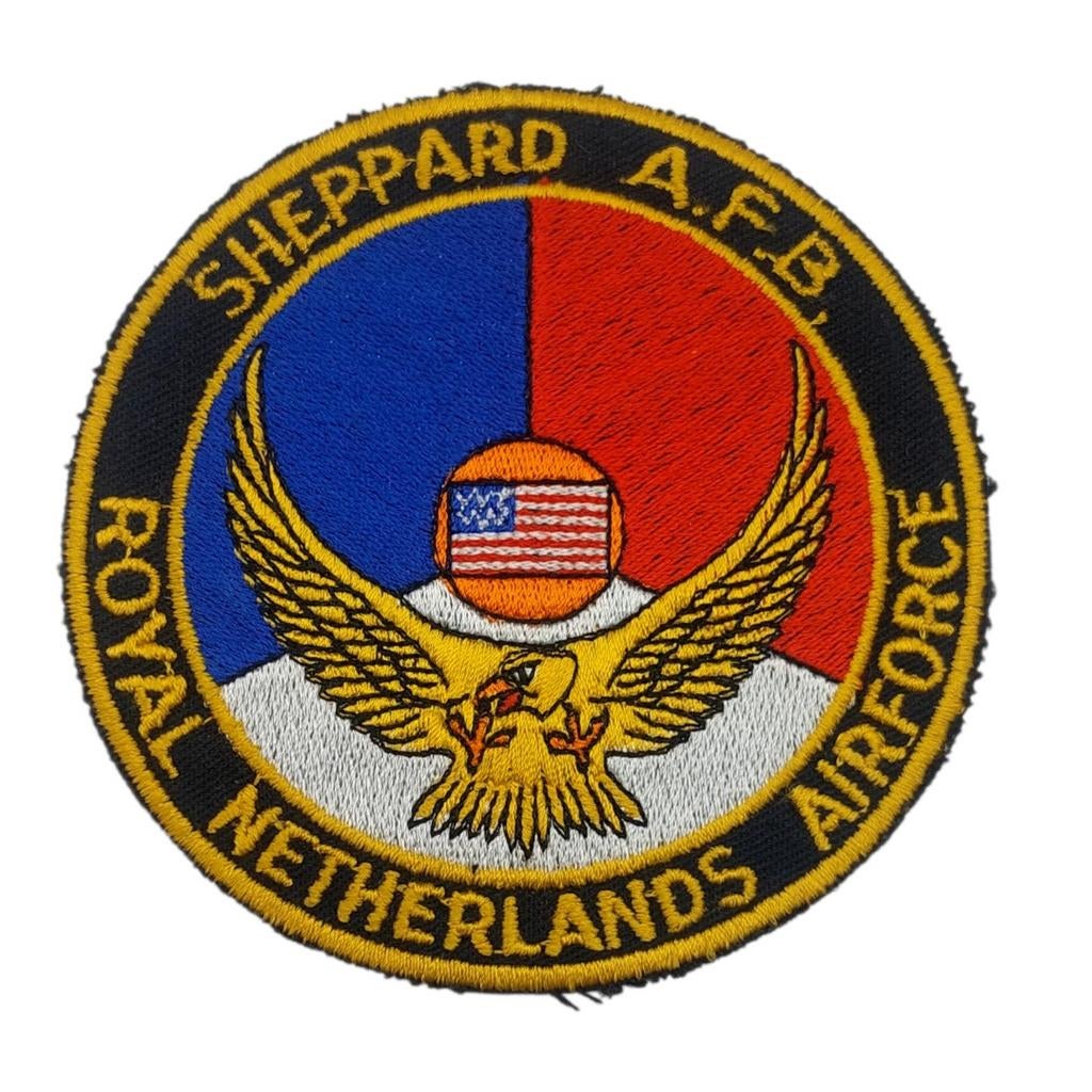 Patch Sheppard Airforce Base (Texas) Koninklijke Luchtmacht, Ophalen of Verzenden, Luchtmacht, Nederland, Embleem of Badge