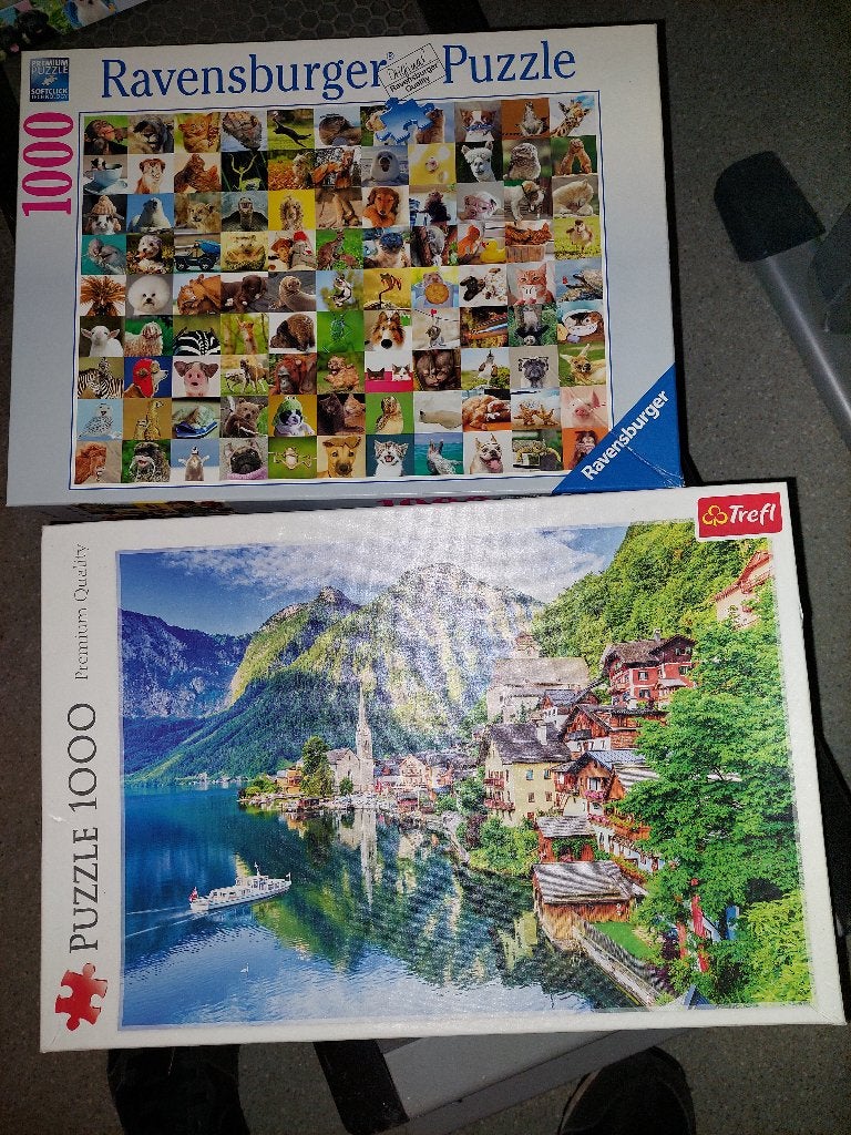 2 legpuzzels, Ophalen of Verzenden, 500 t/m 1500 stukjes, Zo goed als nieuw, Legpuzzel