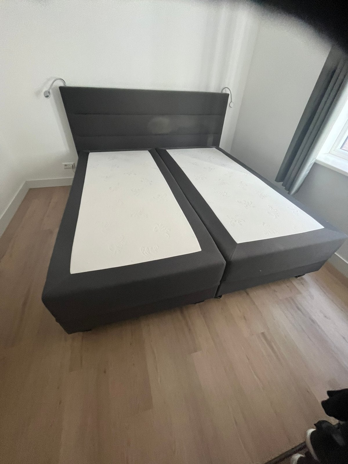 Boxspring, Ophalen, Gebruikt, Zwart, Tweepersoons