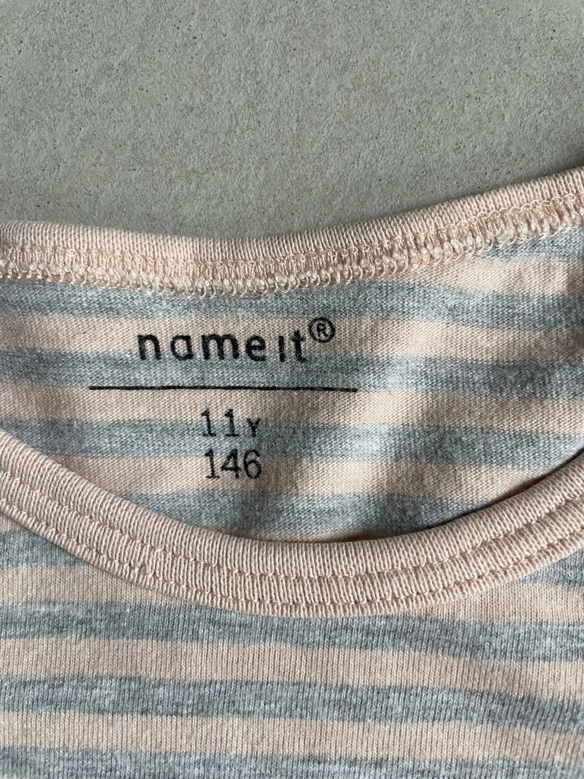 Name it grijs roze gestreept pyjama maat 146 11, Ophalen of Verzenden, Gebruikt, Meisje, Nacht- of Onderkleding